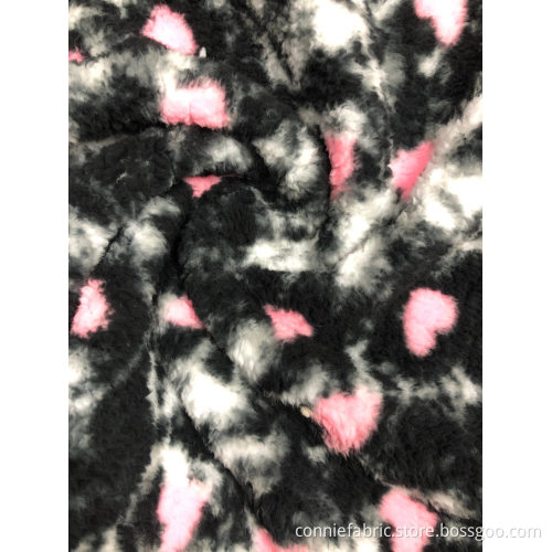 100%Poly Shuvelvteen Fleece Knitting Fabric with Printed